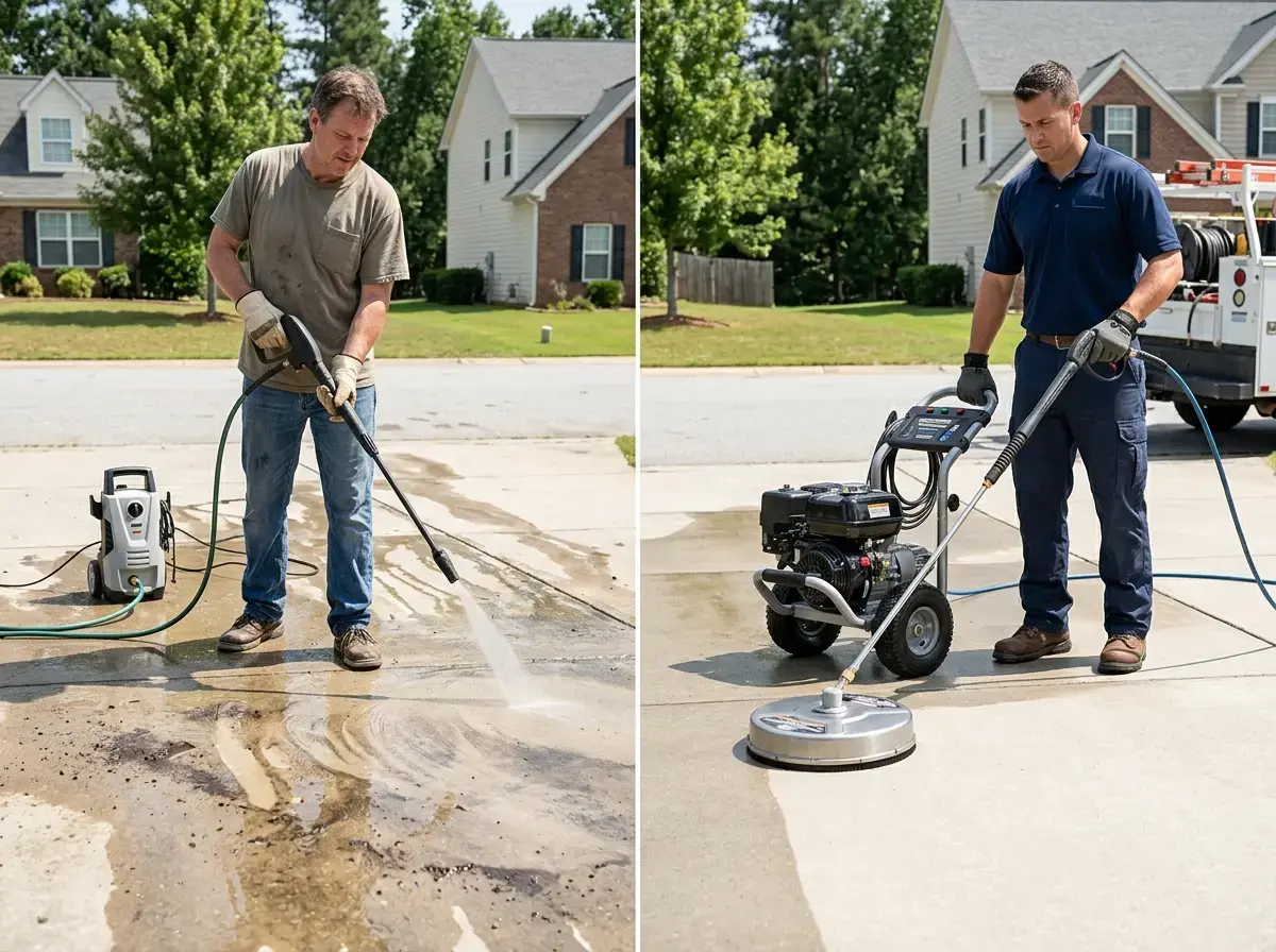 DIY vs professional power washing comparison
