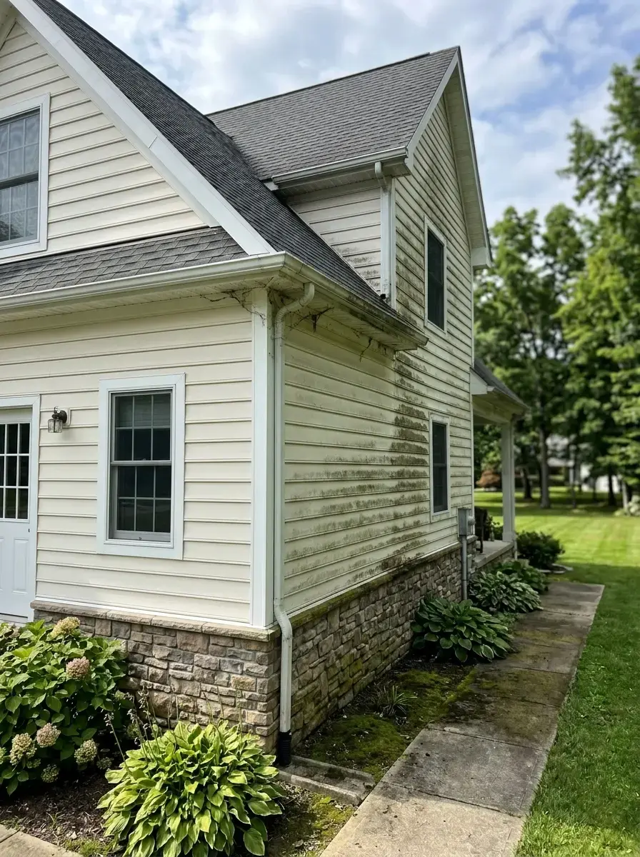 Home exterior after power washing in New Jersey
