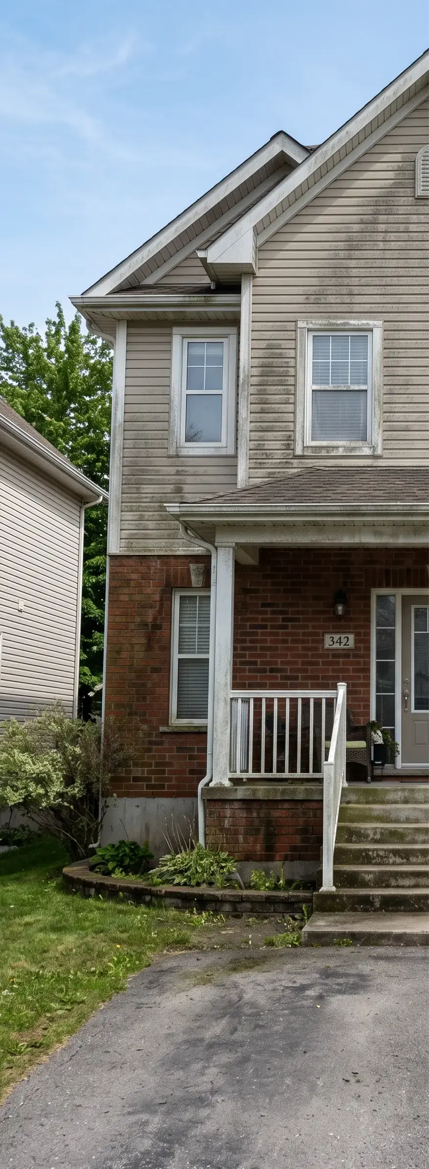 Residential power washing before in New Jersey