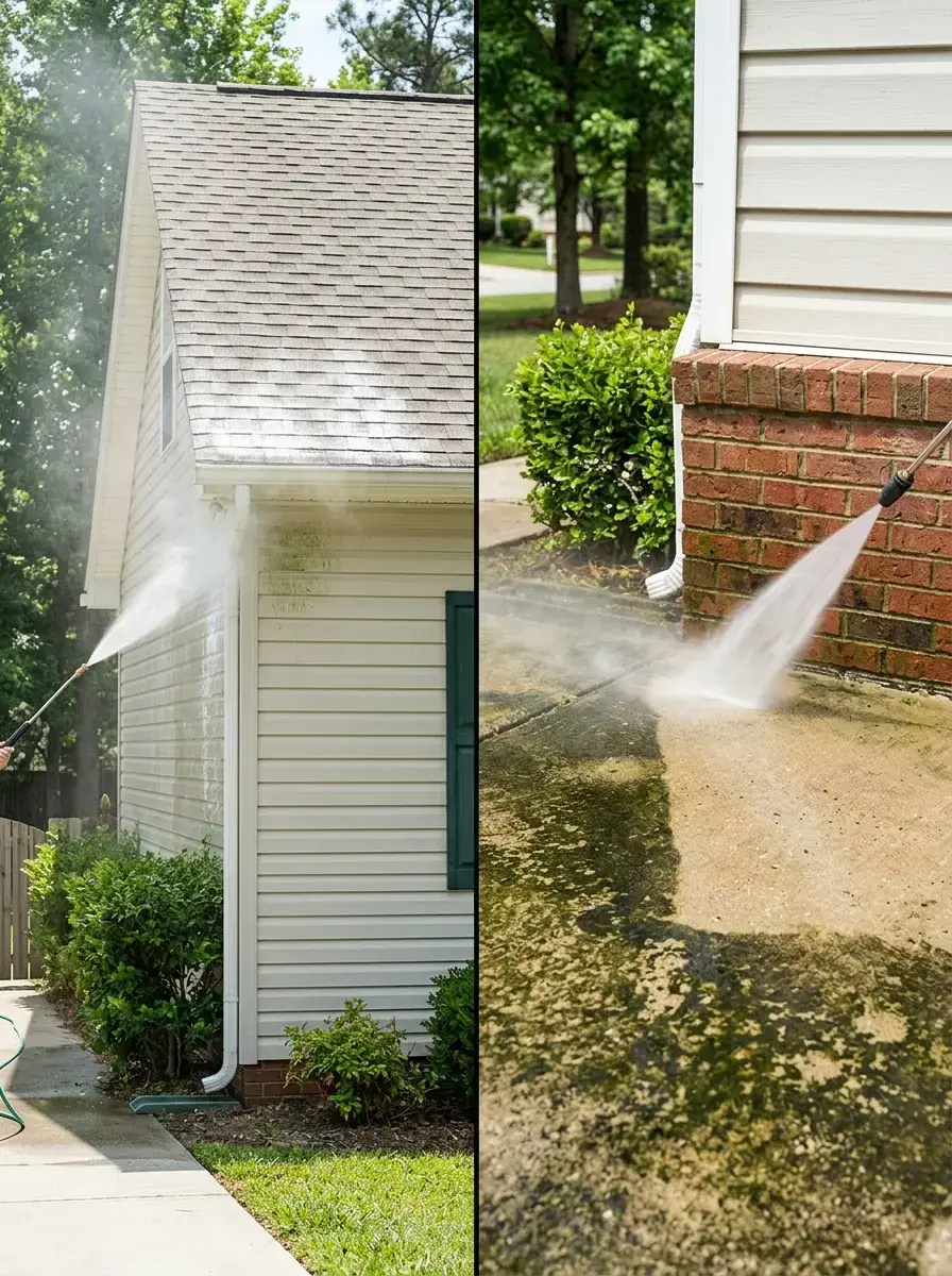 Soft washing vs pressure washing method comparison